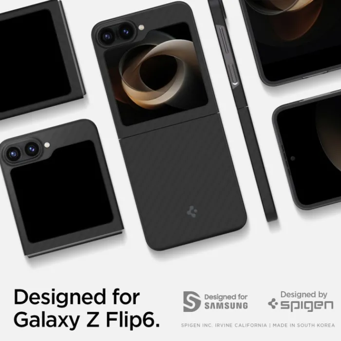 Spigen Samsung|Galaxy Z Flip 7 Fe-ETUI AIRSKIN SAMSUNG GALAXY Z FLIP 6 / 7 FE ARAMID BLACK