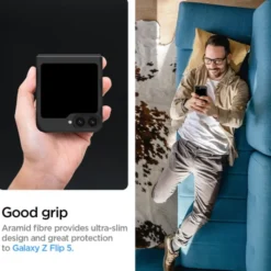 Spigen Samsung|Galaxy Z Flip 7 Fe-ETUI AIRSKIN SAMSUNG GALAXY Z FLIP 6 / 7 FE ARAMID BLACK