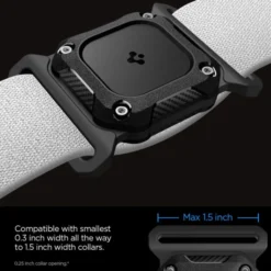 Spigen Etui Wodoszczelne|Lokalizatory-ETUI AIRTAG 1 / 2 TOUGH ARMOR PET COLLAR BLACK