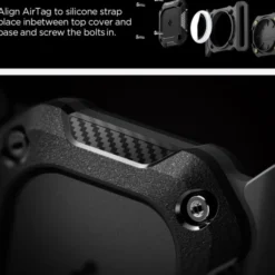 Spigen Etui Wodoszczelne|Lokalizatory-ETUI AIRTAG 1 / 2 TOUGH ARMOR PET COLLAR BLACK