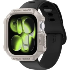 Spigen Apple Watch 11 42Mm|Apple Watch 10 42Mm-ETUI APPLE WATCH 10 / 11 (42 MM) RUGGED ARMOR V2 DUNE BEIGE