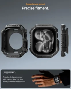 Spigen Apple Watch 11 46Mm|Apple-ETUI APPLE WATCH 11 46MM RUGGED ARMOR 2 MATTE BLACK