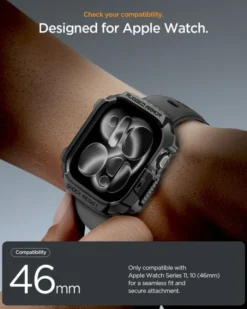Spigen Apple Watch 11 46Mm|Apple-ETUI APPLE WATCH 11 46MM RUGGED ARMOR 2 MATTE BLACK