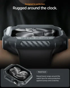 Spigen Apple Watch 11 46Mm|Apple-ETUI APPLE WATCH 11 46MM RUGGED ARMOR 2 DARK GRAY