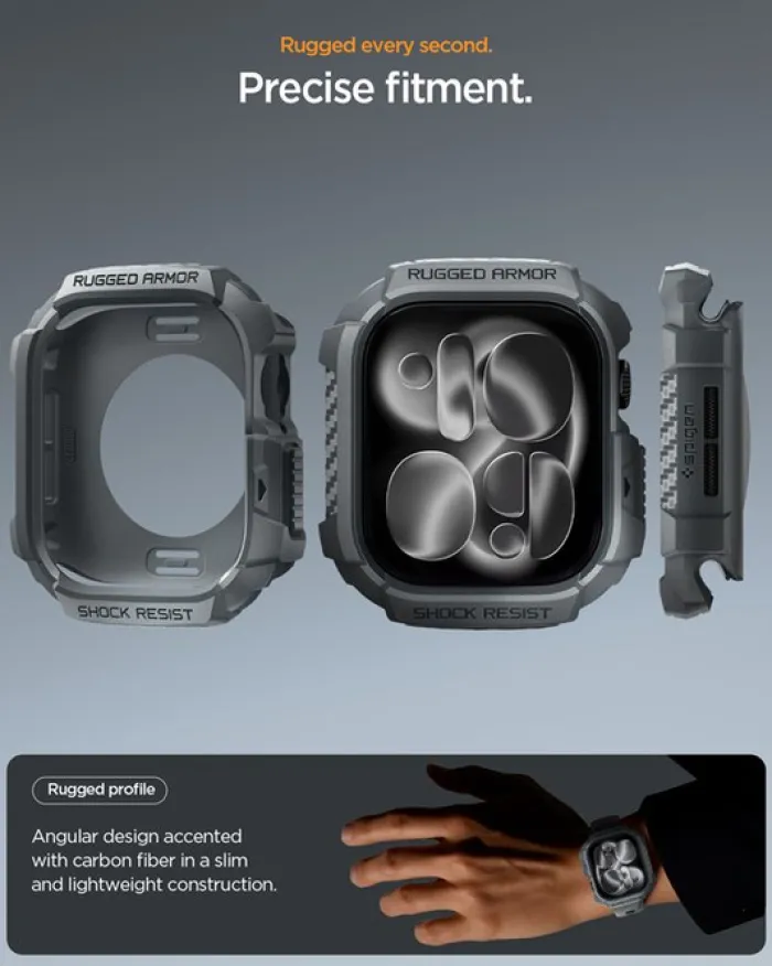 Spigen Apple Watch 11 46Mm|Apple-ETUI APPLE WATCH 11 46MM RUGGED ARMOR 2 DARK GRAY