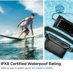 Spigen Etui Wodoszczelne|Pływające-Etui A621 Universal Waterproof Case & Waist Bag Black