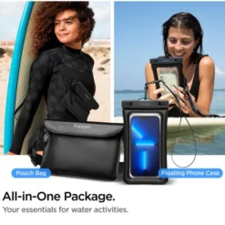 Spigen Etui Wodoszczelne|Pływające-Etui A621 Universal Waterproof Case & Waist Bag Black