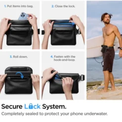 Spigen Etui Wodoszczelne|Pływające-Etui A621 Universal Waterproof Case & Waist Bag Black