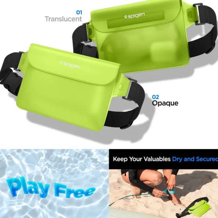 Spigen Etui Wodoszczelne|Wodoodporne-Etui A620 Universal Waterproof Waist Bag 2-pack Cactus Green Case