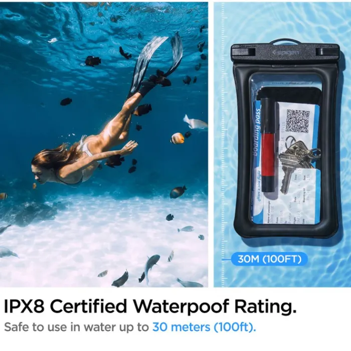 Spigen Etui Wodoszczelne|Wodoodporne-Etui A610 Universal Waterproof Float Case Black