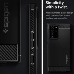 Spigen Galaxy Note 20|Samsung-Etui Galaxy Note 20 Ultra Rugged Armor Matte Black Czarne Case