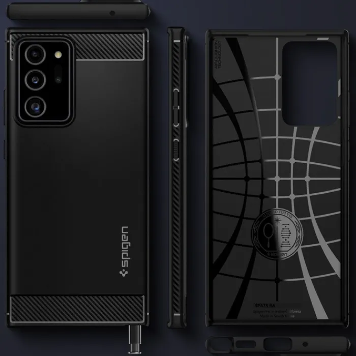 Spigen Galaxy Note 20|Samsung-Etui Galaxy Note 20 Ultra Rugged Armor Matte Black Czarne Case