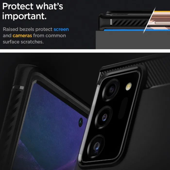 Spigen Galaxy Note 20|Samsung-Etui Galaxy Note 20 Ultra Rugged Armor Matte Black Czarne Case