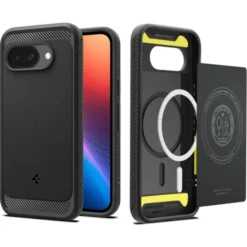 Spigen Google|Pixel 9A-ETUI GOOGLE PIXEL 9A RUGGED ARMOR MAG MAGSAFE MATOWE CZARNE