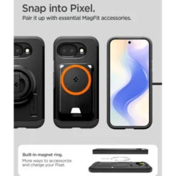 Spigen Pixel 10A|Google-ETUI GOOGLE PIXEL 10A TOUGH ARMOR MAG MAGSAFE CZARNE