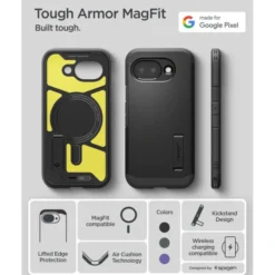 Spigen Pixel 10A|Google-ETUI GOOGLE PIXEL 10A TOUGH ARMOR MAG MAGSAFE CZARNE