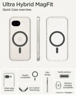 Spigen Pixel 10A|Google-ETUI GOOGLE PIXEL 10A ULTRA HYBRID MAG MAGSAFE CLEAR GRAPHITE