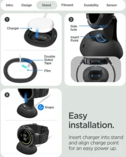 Spigen Pixel Watch 4 45Mm|Google-ETUI GOOGLE PIXEL WATCH 4 45mm RUGGED ARMOR PRO Z PODSTAWKĄ CZARNE