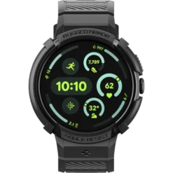 Spigen Pixel Watch 4 45Mm|Google-ETUI GOOGLE PIXEL WATCH 4 45mm RUGGED ARMOR PRO Z PODSTAWKĄ CZARNE