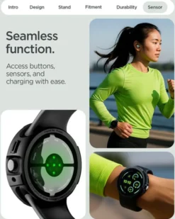 Spigen Pixel Watch 4 45Mm|Google-ETUI GOOGLE PIXEL WATCH 4 45MM LIQUID AIR V2 MATTE BLACK