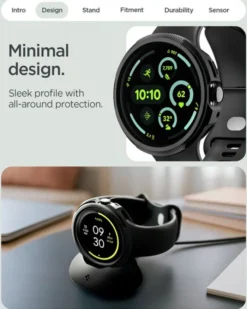 Spigen Pixel Watch 4 45Mm|Google-ETUI GOOGLE PIXEL WATCH 4 45MM LIQUID AIR V2 MATTE BLACK