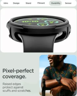Spigen Google-ETUI GOOGLE PIXEL WATCH 4 41MM LIQUID AIR + STAND MATTE BLACK