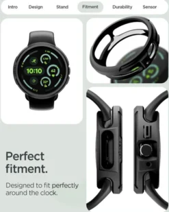 Spigen Google-ETUI GOOGLE PIXEL WATCH 4 41MM LIQUID AIR + STAND MATTE BLACK