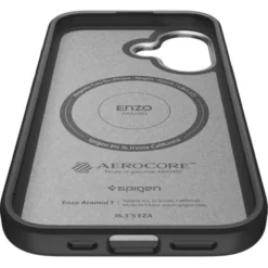 Spigen Iphone 17|Apple-ETUI IPHONE 17 ENZO ARAMID ”T” MAG MAGSAFE BLACK/SILVER