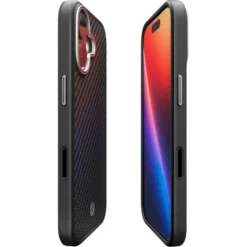 Spigen Iphone 17|Apple-ETUI IPHONE 17 ENZO ARAMID ”T” MAG MAGSAFE BLACK/SILVER