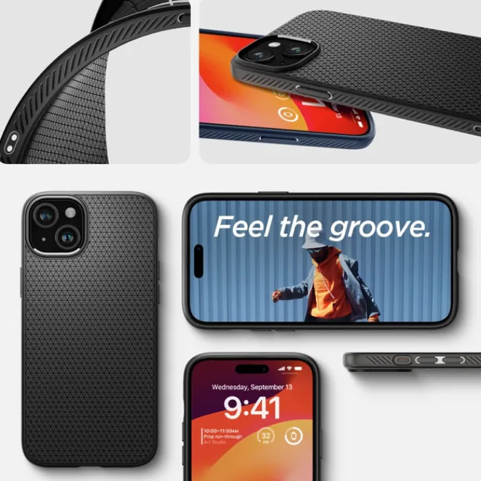 Spigen Iphone 15|Apple-Etui iPhone 15 Liquid Air Matte Black Case