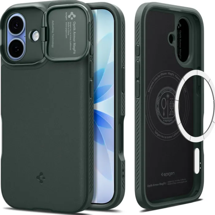 Spigen Iphone 17|Apple-ETUI IPHONE 17 OPTIK ARMOR MAG MAGSAFE ABYSS GREEN
