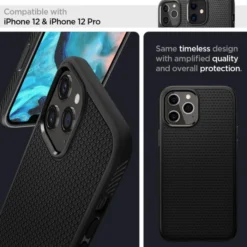 Spigen Iphone 12 Pro|Apple-Etui iPhone 12 / 12 Pro Liquid Air Matte Black Czarne Case