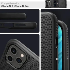 Spigen Iphone 12 Pro|Apple-Etui iPhone 12 / 12 Pro Liquid Air Matte Black Czarne Case