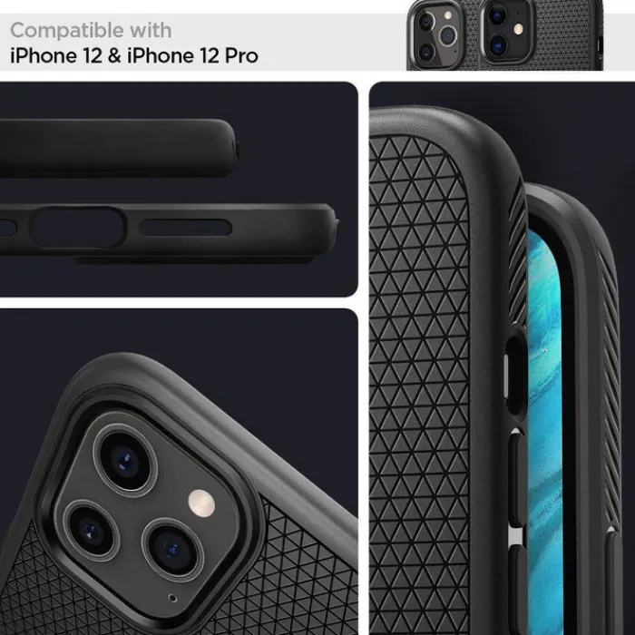 Spigen Iphone 12 Pro|Apple-Etui iPhone 12 / 12 Pro Liquid Air Matte Black Czarne Case
