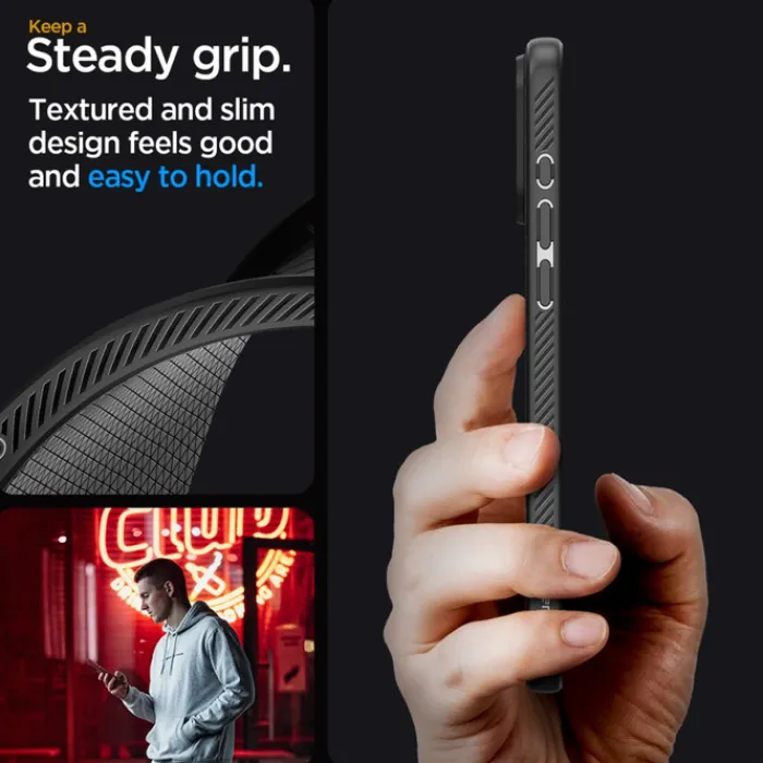 Spigen Iphone 15 Pro|Apple-Etui iPhone 15 Pro Liquid Air Matte Black Case