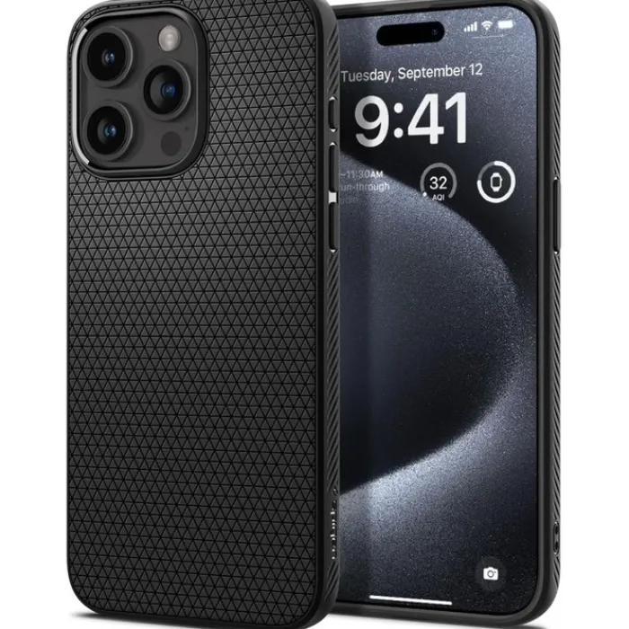 Spigen Iphone 15 Pro|Apple-Etui iPhone 15 Pro Liquid Air Matte Black Case