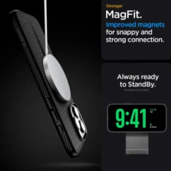 Spigen Apple|Iphone 16 Pro-ETUI IPHONE 16 PRO LIQUID AIR ”T” MAG MAGSAFE MATTE CZARNE