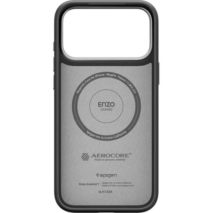 Spigen Iphone 17 Pro Max|Apple-ETUI IPHONE 17 PRO MAX ENZO ARAMID ”T” MAG MAGSAFE BLACK/SILVER