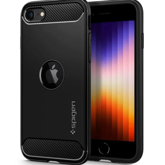 Spigen Iphone Se 2020|Apple-Etui iPhone SE 2022 2020 Rugged Armor Black Czarne Case