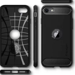 Spigen Iphone Se 2020|Apple-Etui iPhone SE 2022 2020 Rugged Armor Black Czarne Case