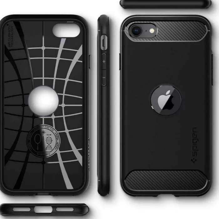 Spigen Iphone Se 2020|Apple-Etui iPhone SE 2022 2020 Rugged Armor Black Czarne Case