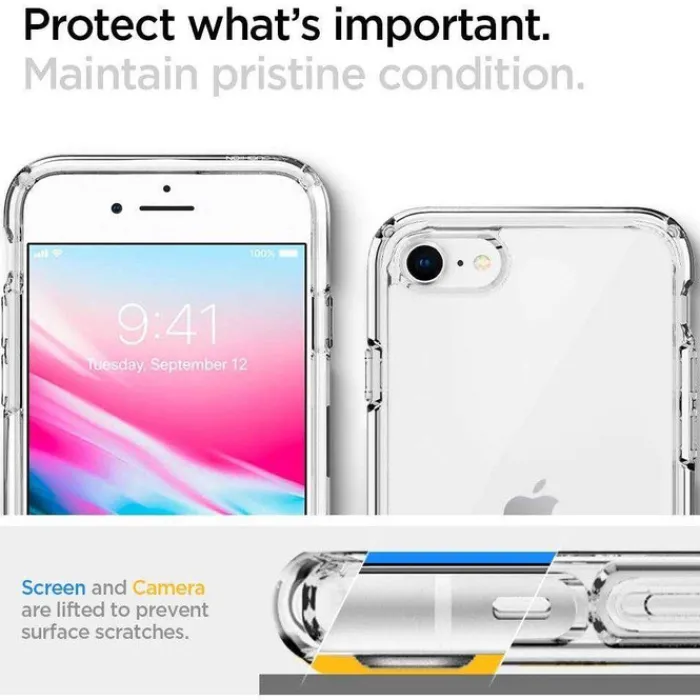 Spigen Iphone Se 2020|Iphone 7-Etui iPhone SE 2022 2020 7 8 Ultra Hybrid Przezroczyste Clear Przezroczysty Case