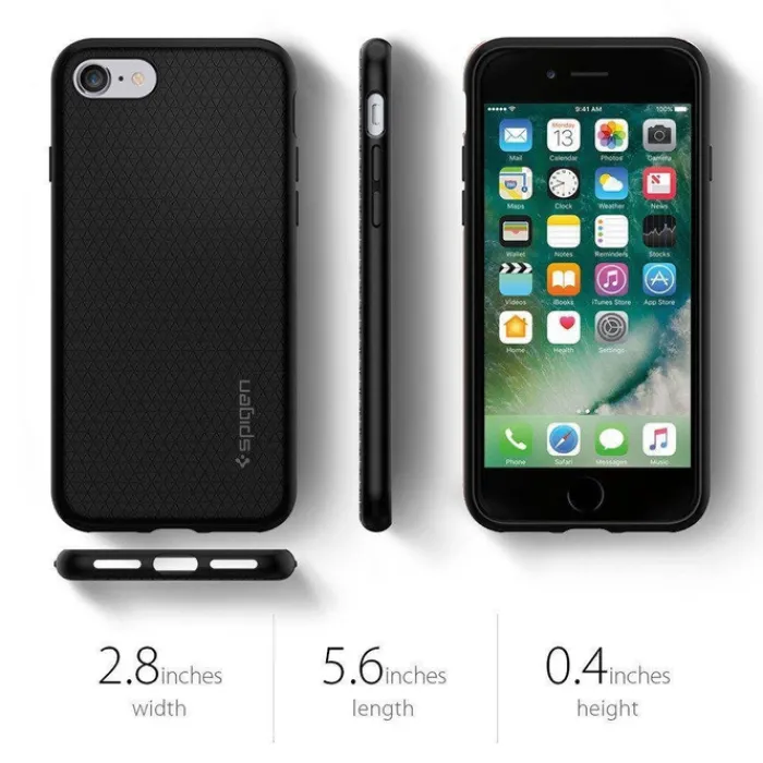 Spigen Iphone Se 2020|Iphone 7-Etui Liquid Air Apple iPhone SE 2022 2020 7 8 Black Czarne Case
