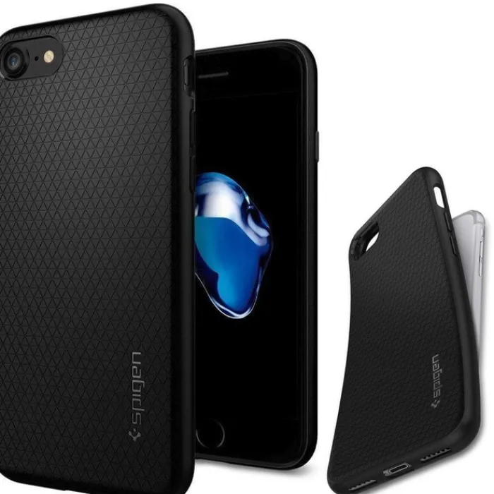 Spigen Iphone Se 2020|Iphone 7-Etui Liquid Air Apple iPhone SE 2022 2020 7 8 Black Czarne Case