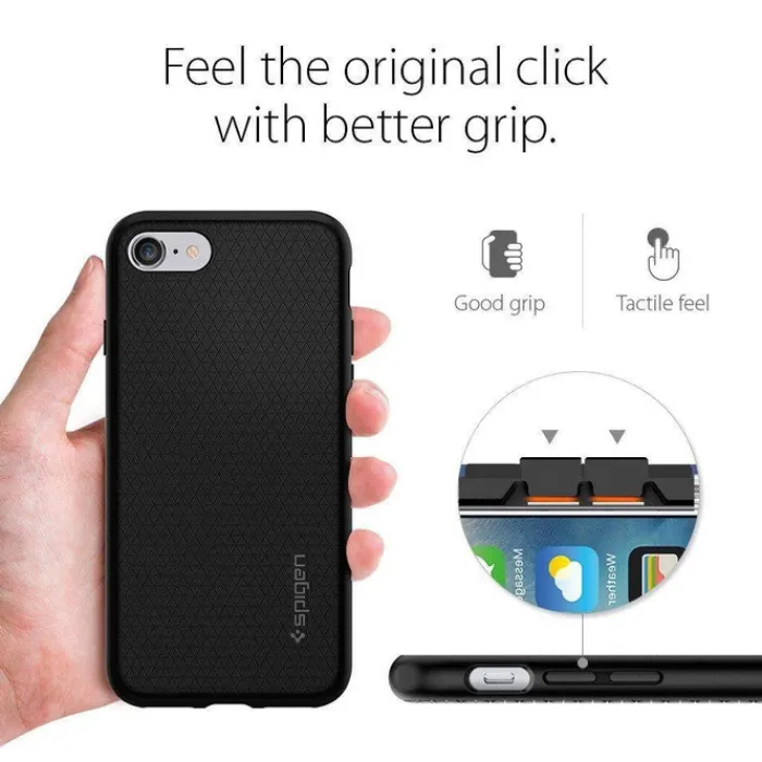 Spigen Iphone Se 2020|Iphone 7-Etui Liquid Air Apple iPhone SE 2022 2020 7 8 Black Czarne Case