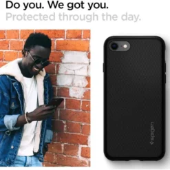 Spigen Iphone Se 2020|Iphone 7-Etui Liquid Air Apple iPhone SE 2022 2020 7 8 Black Czarne Case