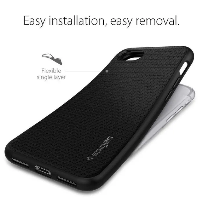 Spigen Iphone Se 2020|Iphone 7-Etui Liquid Air Apple iPhone SE 2022 2020 7 8 Black Czarne Case