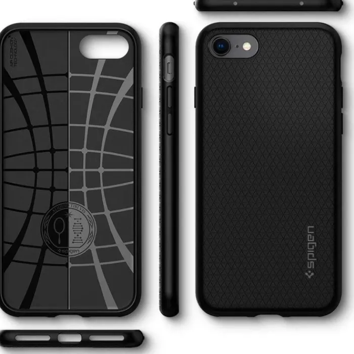 Spigen Iphone Se 2020|Iphone 7-Etui Liquid Air Apple iPhone SE 2022 2020 7 8 Black Czarne Case