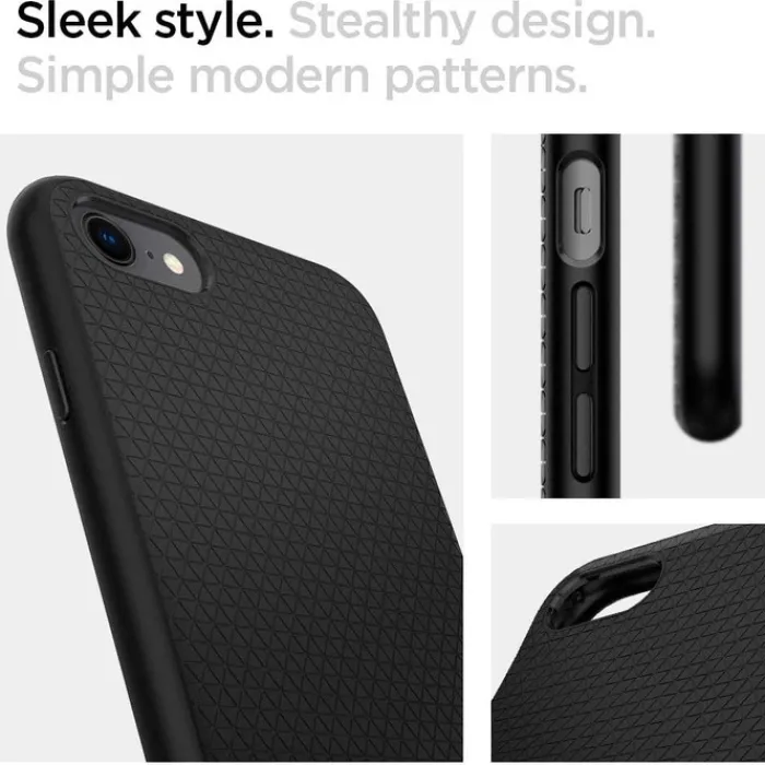 Spigen Iphone Se 2020|Iphone 7-Etui Liquid Air Apple iPhone SE 2022 2020 7 8 Black Czarne Case