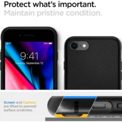 Spigen Iphone Se 2020|Iphone 7-Etui Liquid Air Apple iPhone SE 2022 2020 7 8 Black Czarne Case